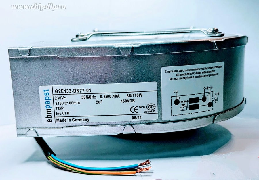 doc036524992 8025255314 Вентилятор Ebmpapst G2E133-DN77-01 230V 0.39/0.49A 88/110W 4pin Hirschmann — изображение 1