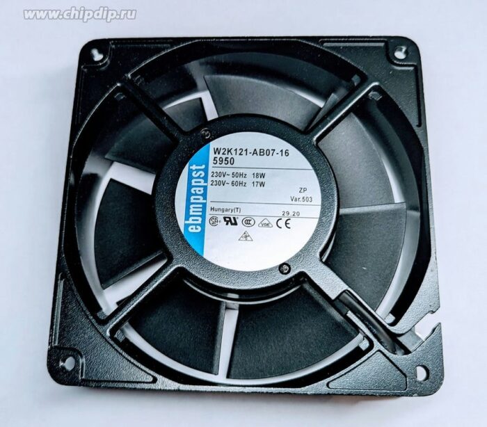 8025395447 Вентилятор Ebmpapst W2K121-AB07-16 5950 230V AC 18/17W 127x38 клемма () Hirschmann — изображение 2
