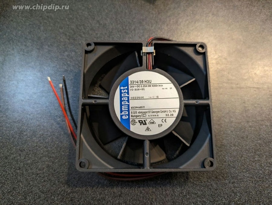 doc036673319 8035598230 Вентиляиторы Ebmpapst 3314/39 H3U DC 24V 0.25A 6W 4350r/min 90x32 3pin () Hirschmann — изображение 1