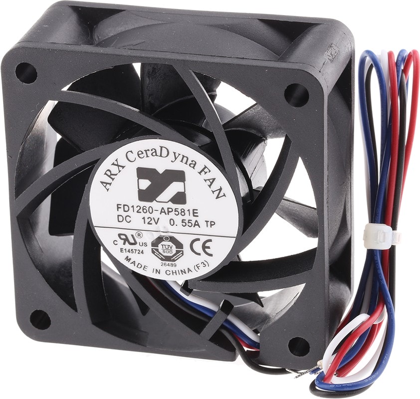 doc036715327 8002720976 FD1260-AP581E2AL, CeraDyna Series Axial Fan, 12 V dc, DC Operation, 67m³/h, 5.64W, 60 x 60 x 25mm Hirschmann — изображение 1