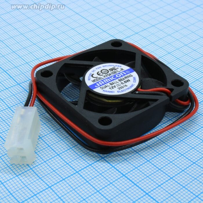 8010134267 KF0410B1L--R (KF0410B1L-031C243R) (4200RPM)12V/0.05A (40х40х10) B(подшипник) CFM4.37/dBA19.9 Jamicon вентилятор,провод Hirschmann — изображение 3