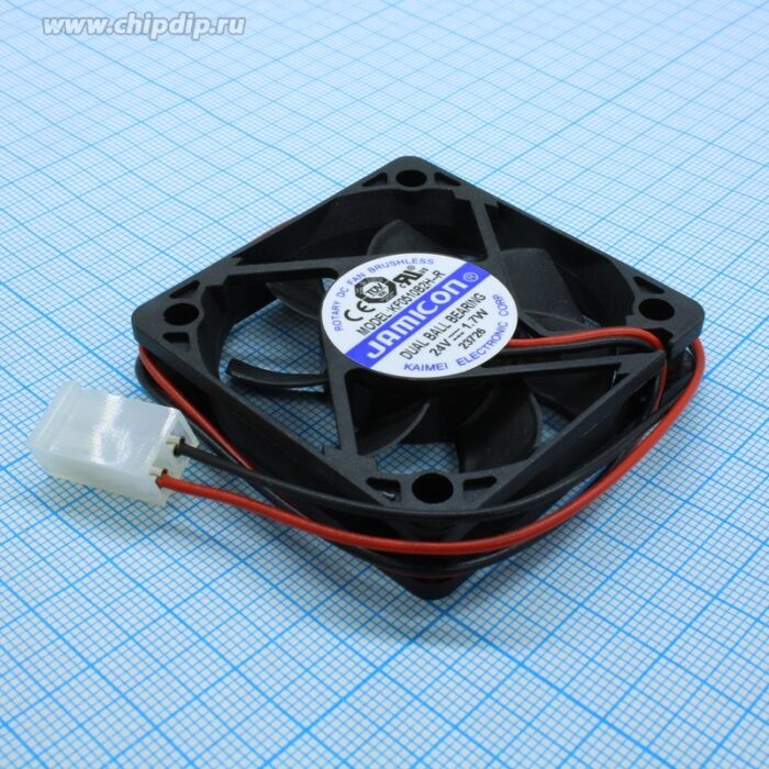 8038947204 KF0510B2HR-R, (50*50*10 24V), Вентилятор 24В DC, 50х50х10мм, подшипник качения, тип вывода - провод с разъемом Hirschmann — изображение 3