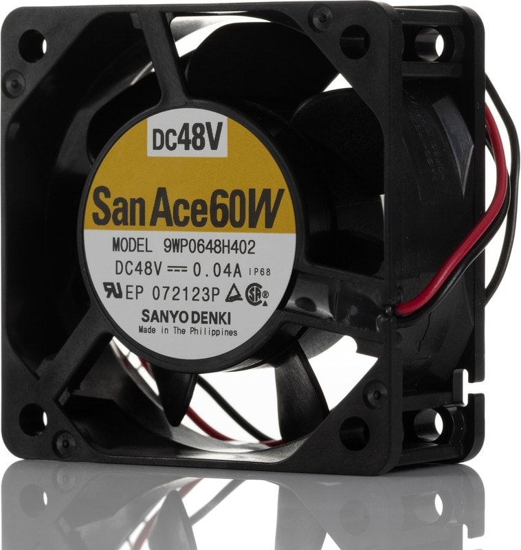 doc038026148 8006086800 9WP0648H402, Fan Tubeaxial 48VDC Square - 60mm L x 60mm H Ball 18.7 CFM (0.524m³/min) 2 Wire Leads Hirschmann — изображение 1