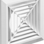 8026741894 Решетка приточно-вытяжная 160x160 с фланцем 100мм белая Серия ВФ 160/100ВФ Hirschmann