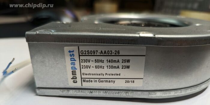 8024494116 Вентилятор Ebmpapst G2S097-AA03-26 230V 140/130mA 2pin Hirschmann — изображение 2