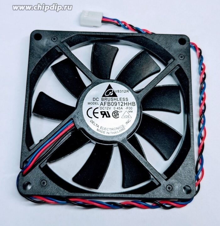 8024551400 Вентилятор Delta Electronics AFB0912HHB DC 12V 0.45A 92x15 3pin Hirschmann — изображение 2