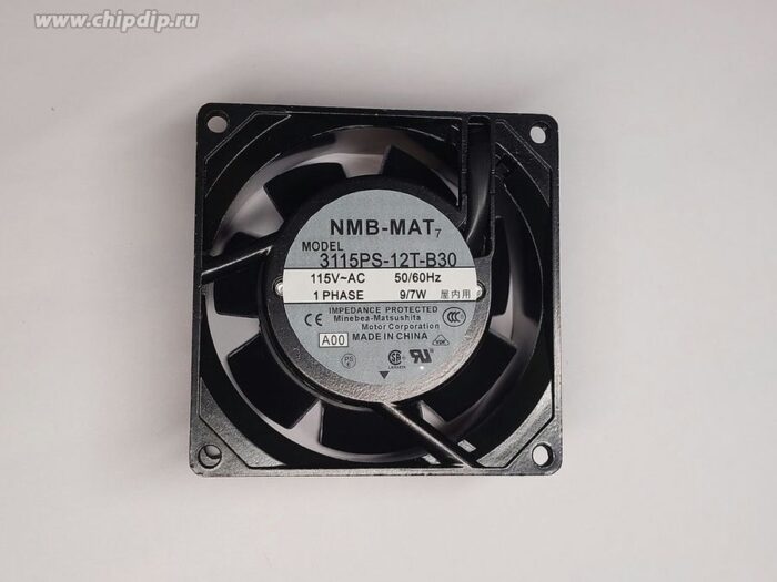 8015635647 Вентилятор NMB 3115PS-12T-B30 115V 9/7W 80x38 клемма Hirschmann — изображение 2