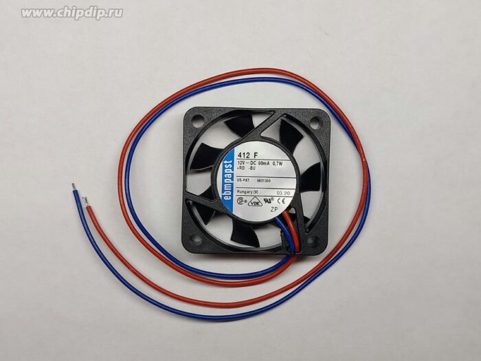 8021450527 Вентилятор Ebmpapst 412 F DC 12V 60mA 0.7W 40x10 2pin Hirschmann — изображение 3