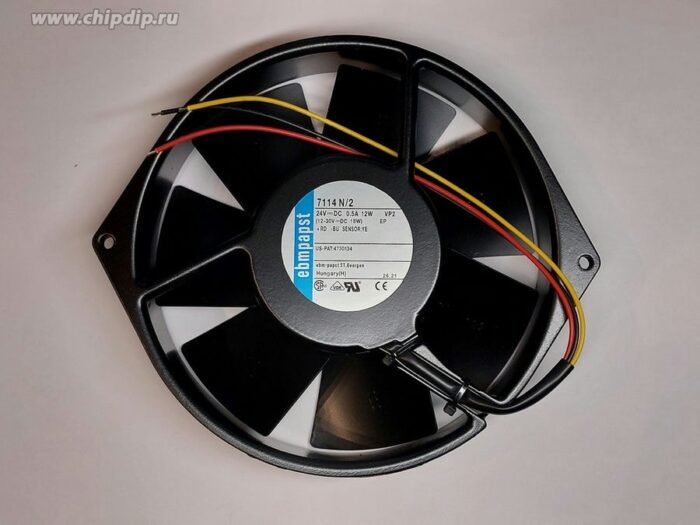 8035598764 Вентилятор Ebmpapst 7114N/2 DC 24V 0.5A 12W 172x150x38 3pin ушастики () Hirschmann — изображение 2