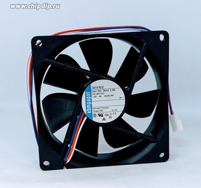 8007681854 Вентилятор Ebmpapst 3414N DC 24V 95mA 2,3W 90x25 2pin Hirschmann — изображение 7