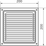 8020554144 Домарт Решетка вентиляционная 200x200 с сеткой, хром 170943 Hirschmann — изображение 2