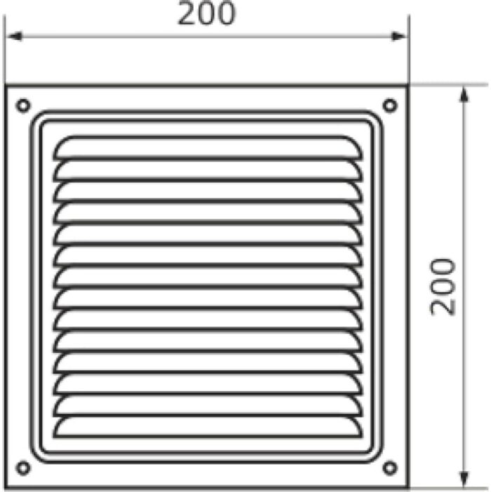 8020554144 Домарт Решетка вентиляционная 200x200 с сеткой, хром 170943 Hirschmann — изображение 2