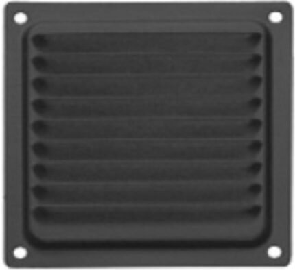 8020554131 4620007780307, Домарт Решетка вентиляционная 100x100 с сеткой, черная 170942 Hirschmann