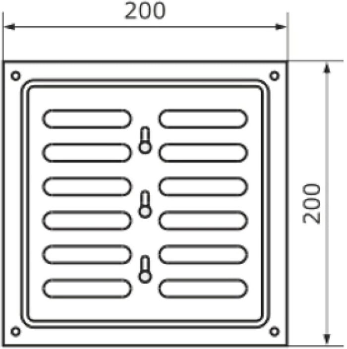 8020554136 Домарт Решетка вентиляционная 200x200 регулируемая, хром 170952 Hirschmann — изображение 4