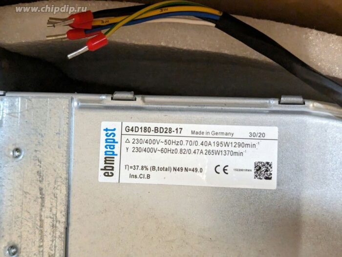 8039143070 Вентилятор Ebmpapst G4D180-BD28-17 230/400V Hirschmann — изображение 4