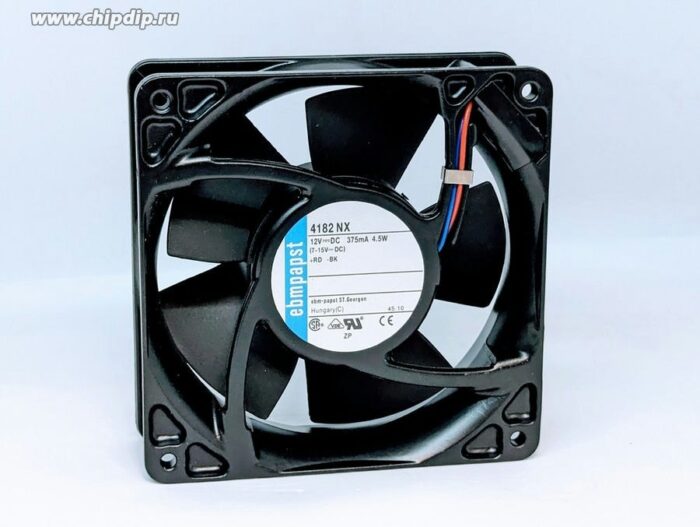8014343340 Вентилятор Ebmpapst 4182NX 12V 4,5W 120x120x38 Hirschmann — изображение 3