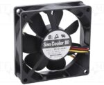 8006061531 9A0812G401, Fan Tubeaxial 12VDC Square - 80mm L x 80mm H Ball 53.0 CFM (1.48m³/min) 3 Wire Leads Hirschmann — изображение 3
