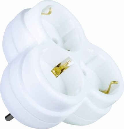 8018595108 Тройник с земл. Flash белый 40131101 Hirschmann