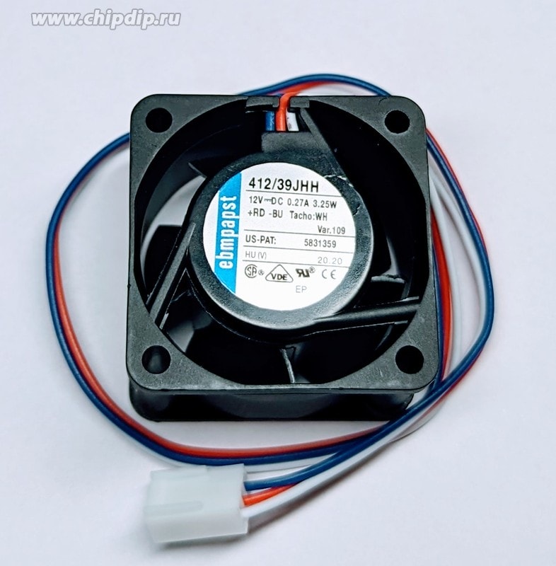 doc040819258 8024400776 Вентилятор Ebmpapst 412/39JHH DC 12V 0.27A 3.25W 40X25mm 3pin Hirschmann — изображение 1