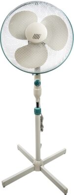 8009102219 Pedestal Fan 400mm blade diameter 3 speed 230 V with plug: Type C - European Plug Hirschmann