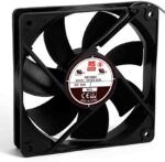 8009102505 Axial Fan, 12 V dc, DC Operation, 122.3m³/h, 3W, 240mA Max, 120 x 120 x 25mm Hirschmann