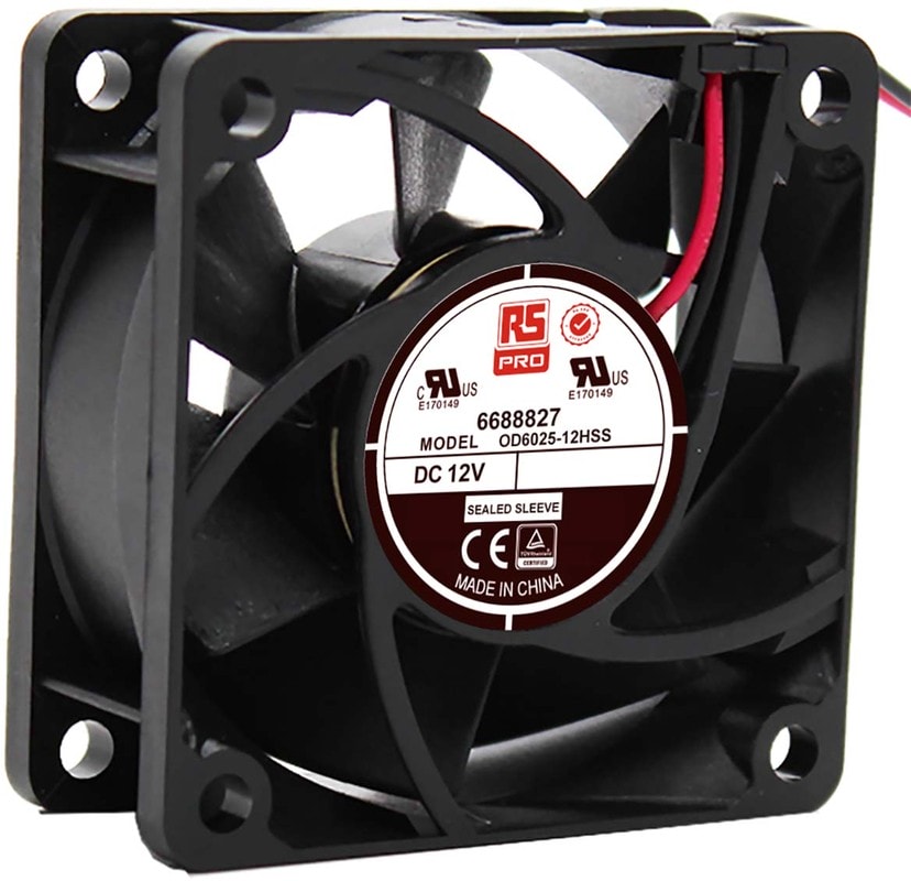 doc040933462 8009466847 Axial Fan, 12 V dc, DC Operation, 39.1m³/h, 2.8W, 230mA Max, 60 x 60 x 25mm Hirschmann — изображение 1
