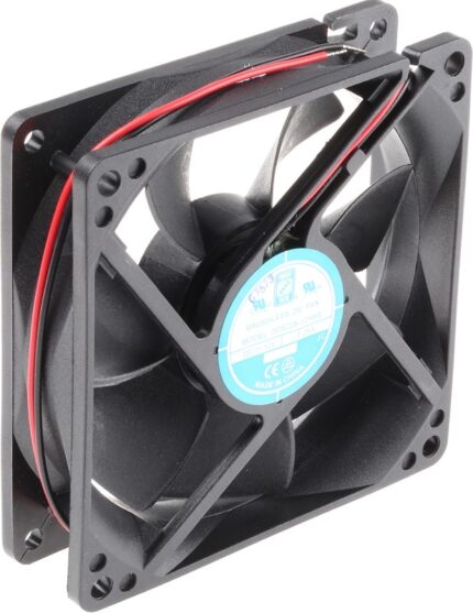 8009498304 Axial Fan, 12 V dc, DC Operation, 88.3m³/h, 2.9W, 250mA Max, 92.5 x 92.5 x 25mm Hirschmann