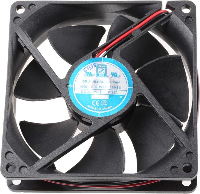 8009498304 Axial Fan, 12 V dc, DC Operation, 88.3m³/h, 2.9W, 250mA Max, 92.5 x 92.5 x 25mm Hirschmann — изображение 4
