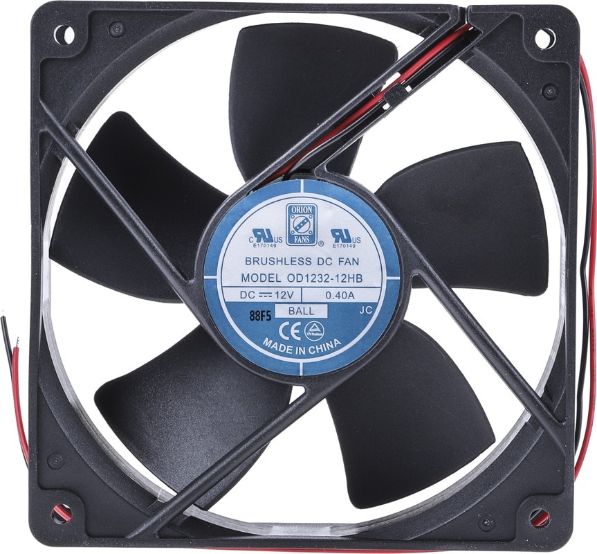 doc041002018 8009664686 Axial Fan, 12 V dc, DC Operation, 203.9m³/h, 1.44W, 600mA Max, 120 x 120 x 32mm Hirschmann — изображение 1