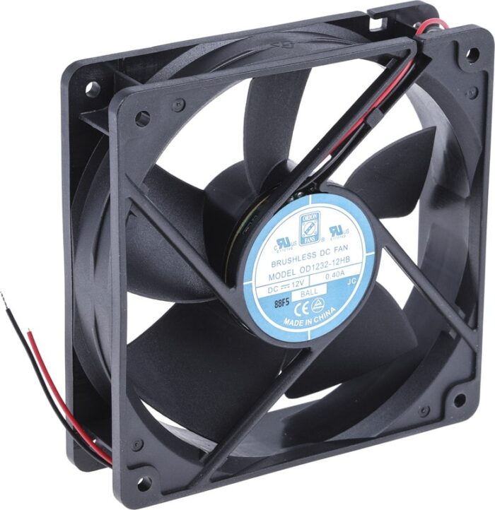 8009664686 Axial Fan, 12 V dc, DC Operation, 203.9m³/h, 1.44W, 600mA Max, 120 x 120 x 32mm Hirschmann — изображение 3