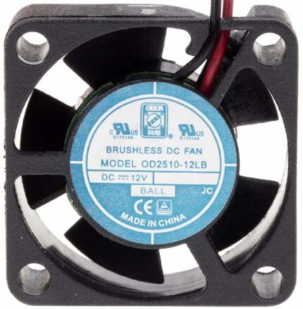 8009691704 Axial Fan, 12 V dc, DC Operation, 3.1m³/h, 480mW, 40mA Max, 25 x 25 x 10mm Hirschmann