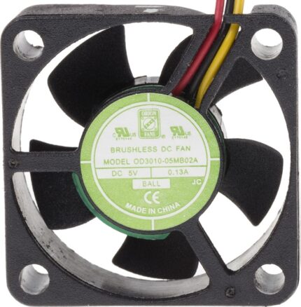 8009691707 Axial Fan, 5 V dc, DC Operation, 6.8m³/h, 400mW, 80mA Max, IP55, 30 x 30 x 10mm () Hirschmann