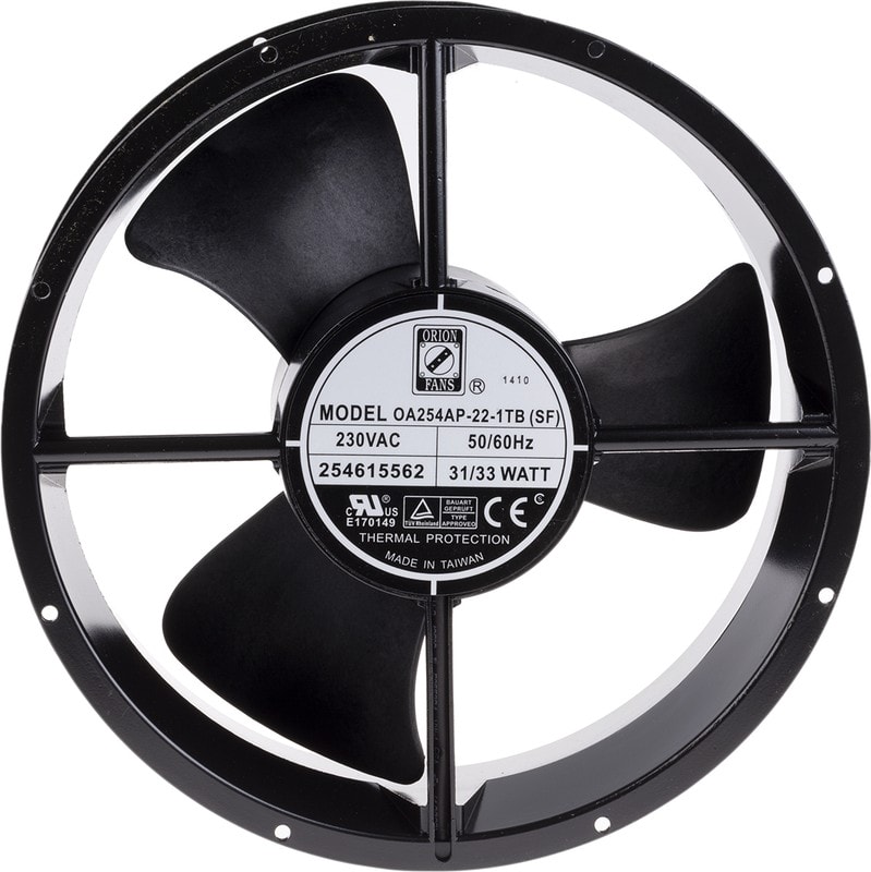 doc041029211 8009692109 Axial Fan, 230 V ac, AC Operation, 934.4m³/h, 33W, 140mA Max, 254 (Dia.) x 89mm Hirschmann — изображение 1