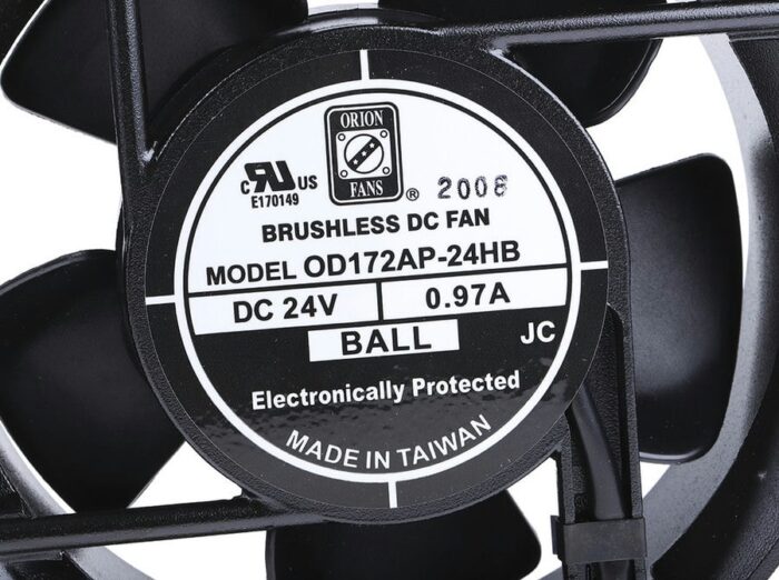 8009693988 Axial Fan, 24 V dc, DC Operation, 399.3m³/h, 23W, 970mA Max, 172 x 51mm Hirschmann — изображение 6