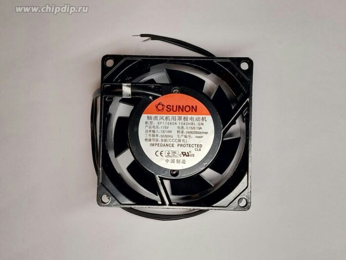 8007758626 SF11580A1083HBL.GN, Вентилятор осевой, 115В AC, 80x80x38мм, 52(±7%)куб.м/ч, 36,5дБА Hirschmann — изображение 2