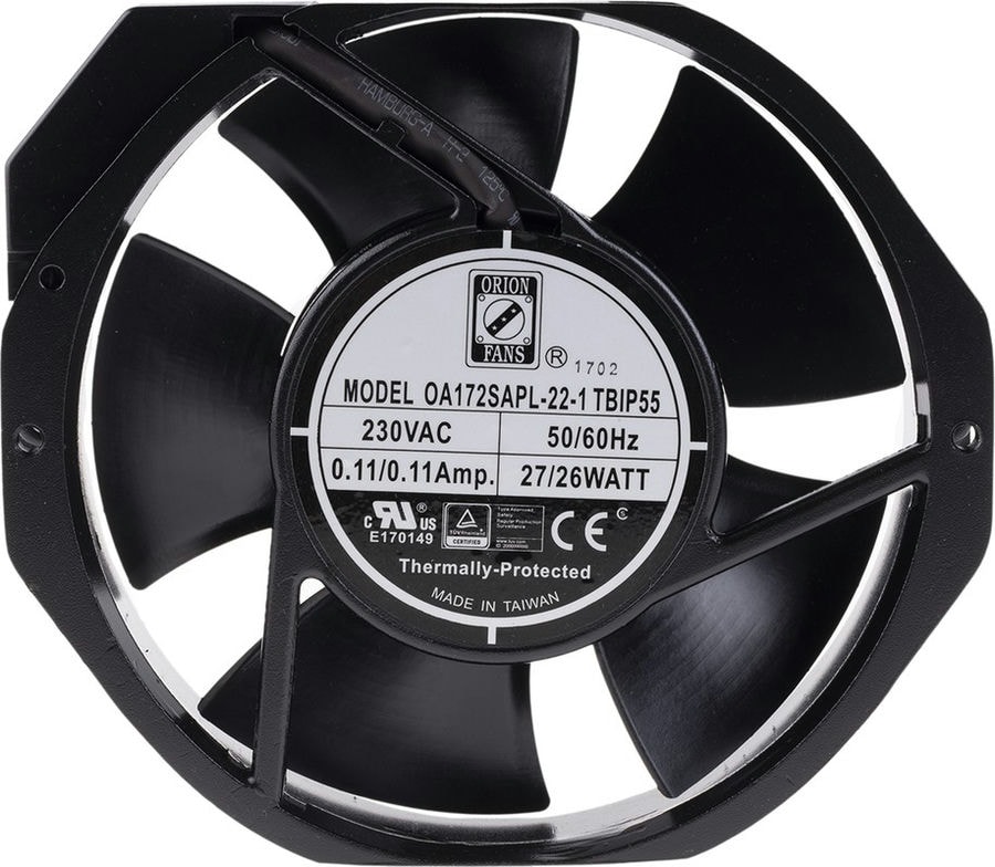 doc041087313 8009719380 Axial Fan, 230 V ac, AC Operation, 387.4m³/h, 28W, IP55, 172 x 150 x 38mm Hirschmann — изображение 1