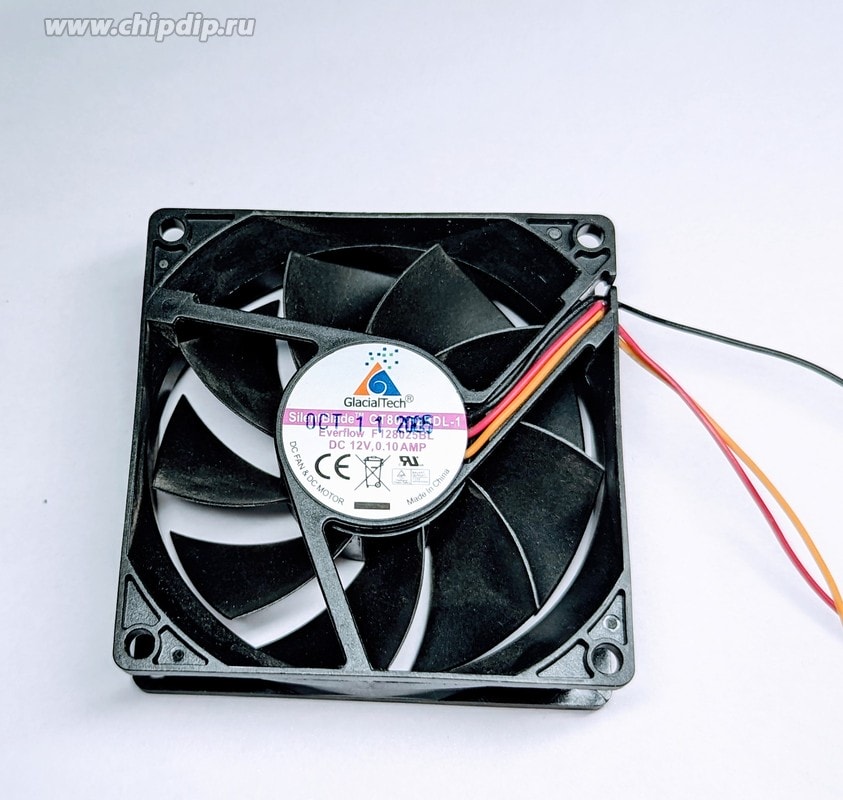doc041097234 8007682607 Вентилятор GlacialTech Everflow F128025BL 80x25 12V 0.1A 3 pin Hirschmann — изображение 1