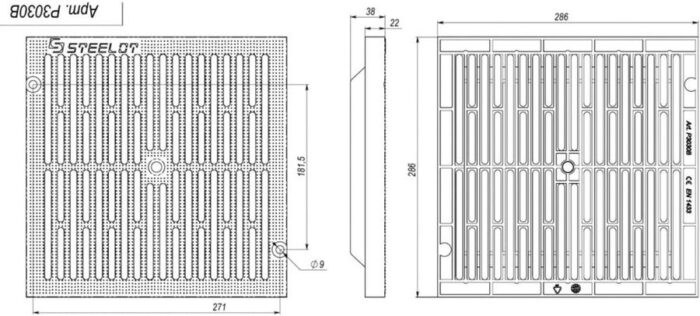 8007745103 Решетка пластиковая SteeStart 300x300 А15 черная P3030B Hirschmann — изображение 4