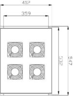 8056077430 Вентиляторный модуль NTSS NTSS-FAN4/800 ПРЕМИУМ 4 элемента потолочный без термостата для напольных шкафов с глубиной 800мм Hirschmann — изображение 4