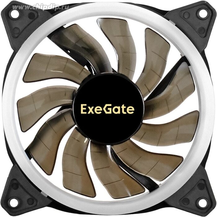 8028910599 EX295969RUS, Вентилятор с подсветкой ExeGate EX12025H3P4PSR-PWM.ARGB (120x120x25, ARGB, Hydraulic bearing (гидродинамический), 4pin + 3pin, Hirschmann — изображение 3