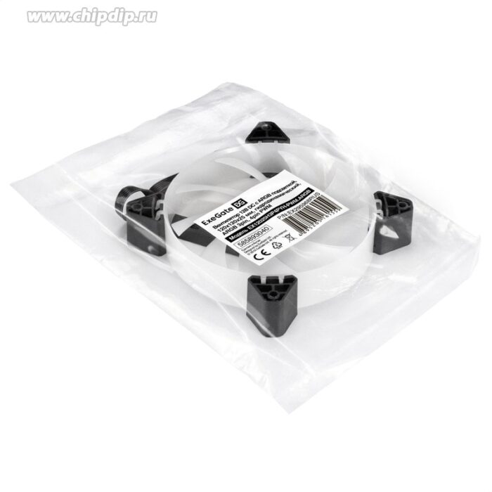8028910598 EX295968RUS, Вентилятор с подсветкой ExeGate EX12025H3P4PYH-PWM.ARGB (120x120x25, ARGB, Hydraulic bearing (гидродинамический), 4pin + 3pin, Hirschmann — изображение 8