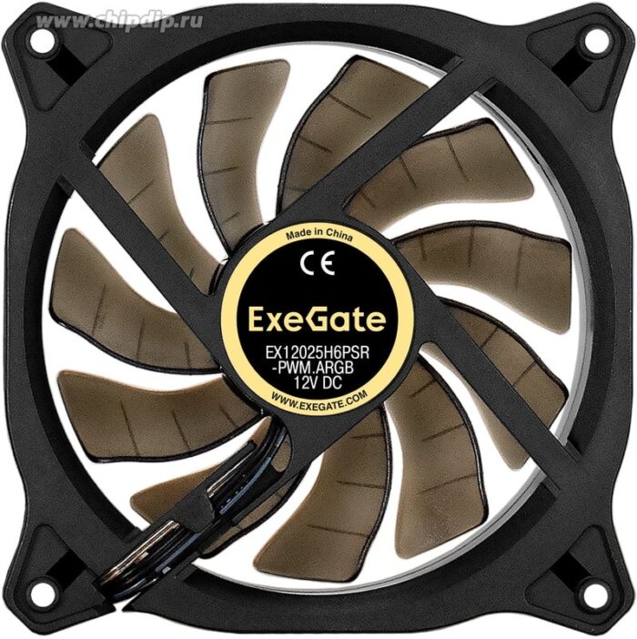 8028910603 EX295973RUS, Вентилятор с подсветкой ExeGate EX12025H6PSR-PWM.ARGB (120x120x25 мм, ARGB, Hydraulic bearing (гидродинамический), 6pin, 1200RP Hirschmann — изображение 4