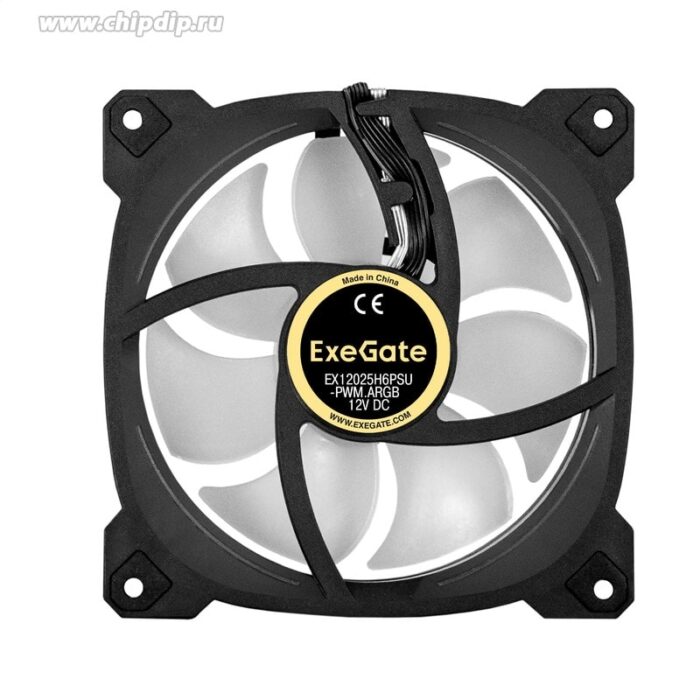 8028910604 EX295974RUS, Вентилятор с подсветкой ExeGate EX12025H6PSU-PWM.ARGB (120x120x25 мм, ARGB, Hydraulic bearing (гидродинамический), 6pin, 1200RP Hirschmann — изображение 4