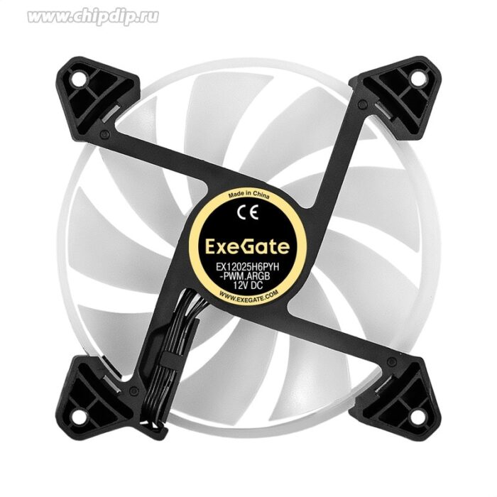 8028910602 EX295972RUS, Вентилятор с подсветкой ExeGate EX12025H6PYH-PWM.ARGB (120x120x25 мм, ARGB, Hydraulic bearing (гидродинамический), 6pin, 1200RP Hirschmann — изображение 4