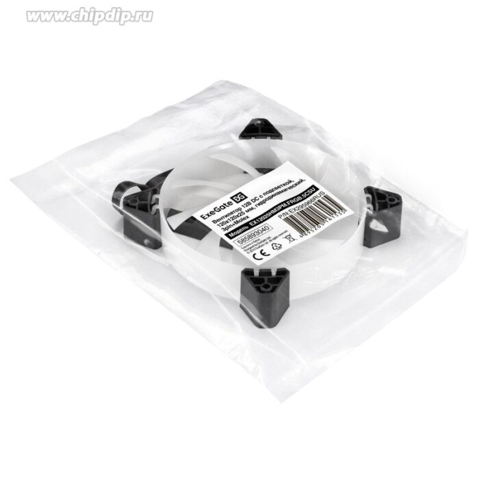 9001487813 EX295966RUS, Вентилятор 12В DC с подсветкой ExeGate EX12025HM3PM.FRGB.5CSU (120x120x25 мм, Hydraulic bearing (гидродинамический), 3pin+Molex Hirschmann — изображение 6