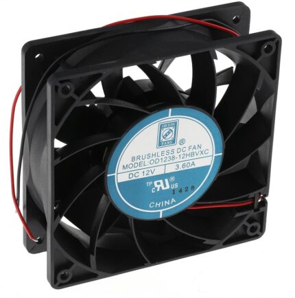 8009922927 Axial Fan, 12 V dc, DC Operation, 383.9m³/h, 43.2W, 3.6A Max, 120 x 120 x 38mm Hirschmann