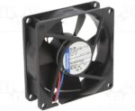 8004604096 8412NH-217, DC Fans DC Tubeaxial Fan, 80x80x25mm, 12VDC, 46.5CFM, 2.4W, 37dBA, 3600RPM, Ball Bearing Hirschmann — изображение 2