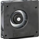 8005958524 RG125-19/12N/12, Fan Blower, Centrifugal 12VDC Square - 180mm L x 180mm H Ball 51.5 CFM (1.44m³/min) 3 Wire Leads Hirschmann