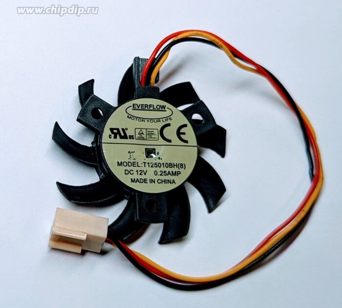 8024190860 Вентилятор EVERFLOW T125010BH DC 12V 0.25A 2pin Hirschmann — изображение 3