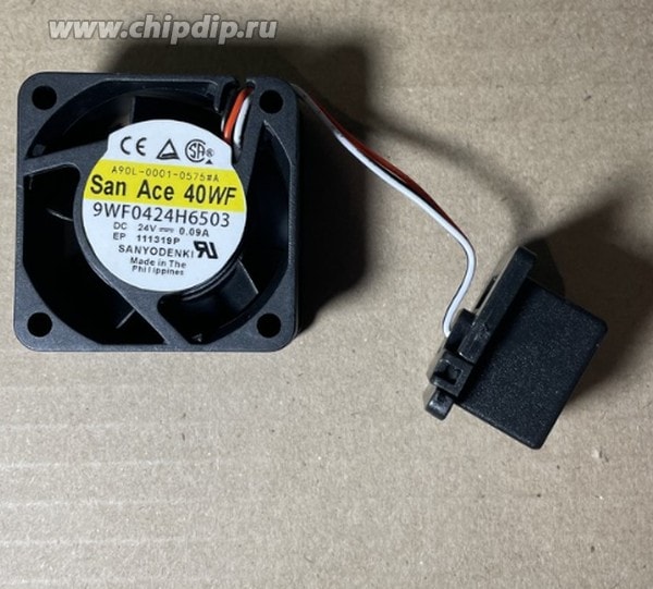 doc041978164 8017873663 Вентилятор Sanyo Denki 9WF0424H6503 (9WF0424H6504/Fanuc A90L-0001-0575) 40x20мм 24V 0.09A специальный разъем () Hirschmann — изображение 1
